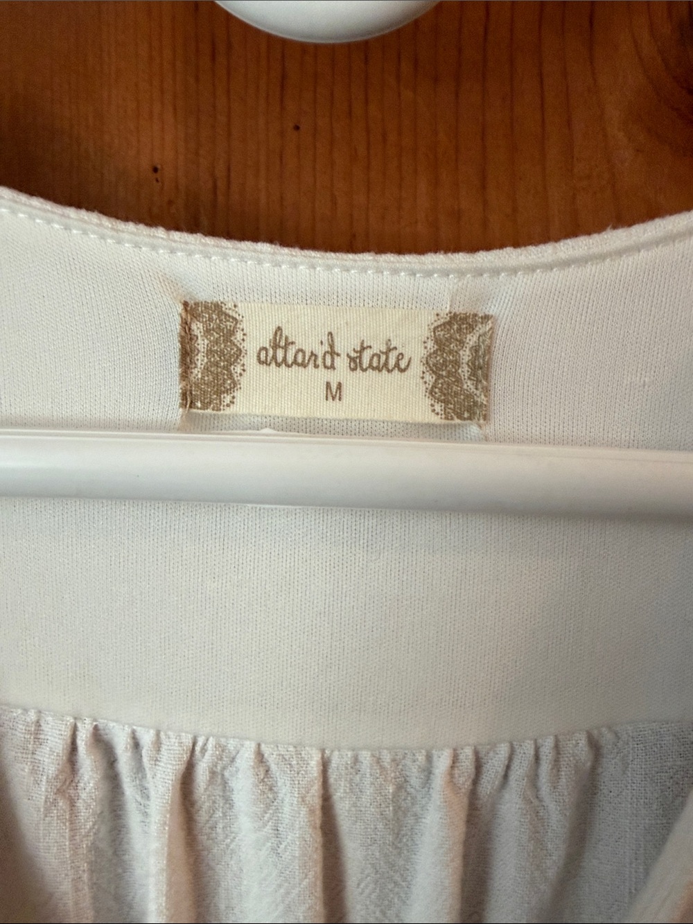 Altar'd State Cream Button-Front V-Neck Midi Dress - Picture 4 of 5
